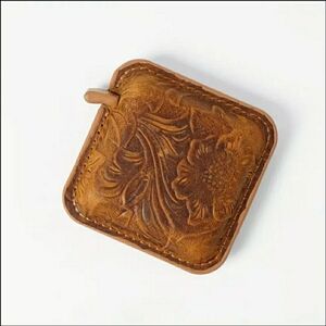 NEW! Brown Leather Embossed Tape Measurer